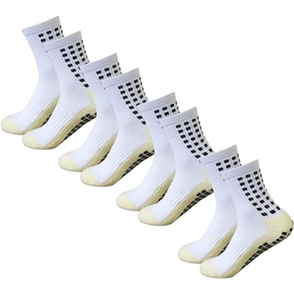 Men's Soccer Socks Anti Slip Non Slip Grip Pads for Football Basketball Socks - Picture 7 of 7